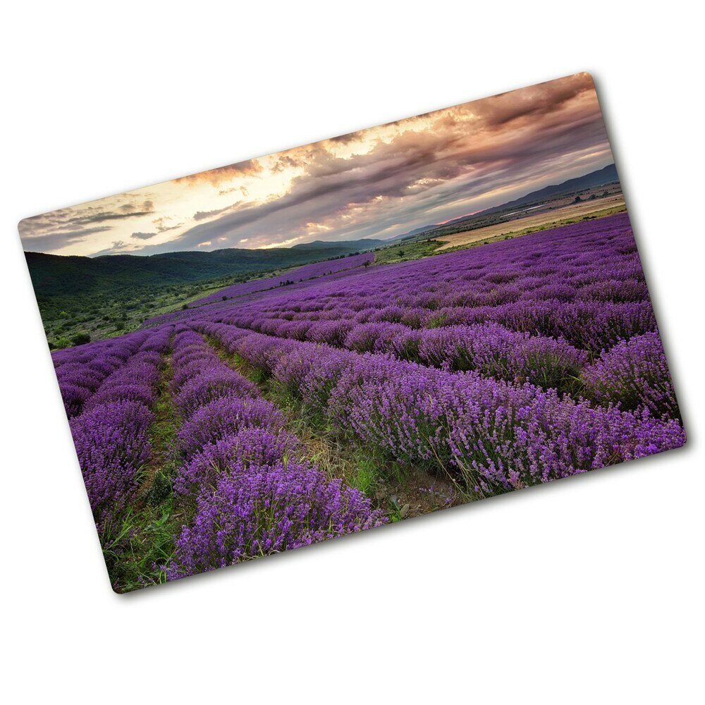 Chopping board glass Lavender field