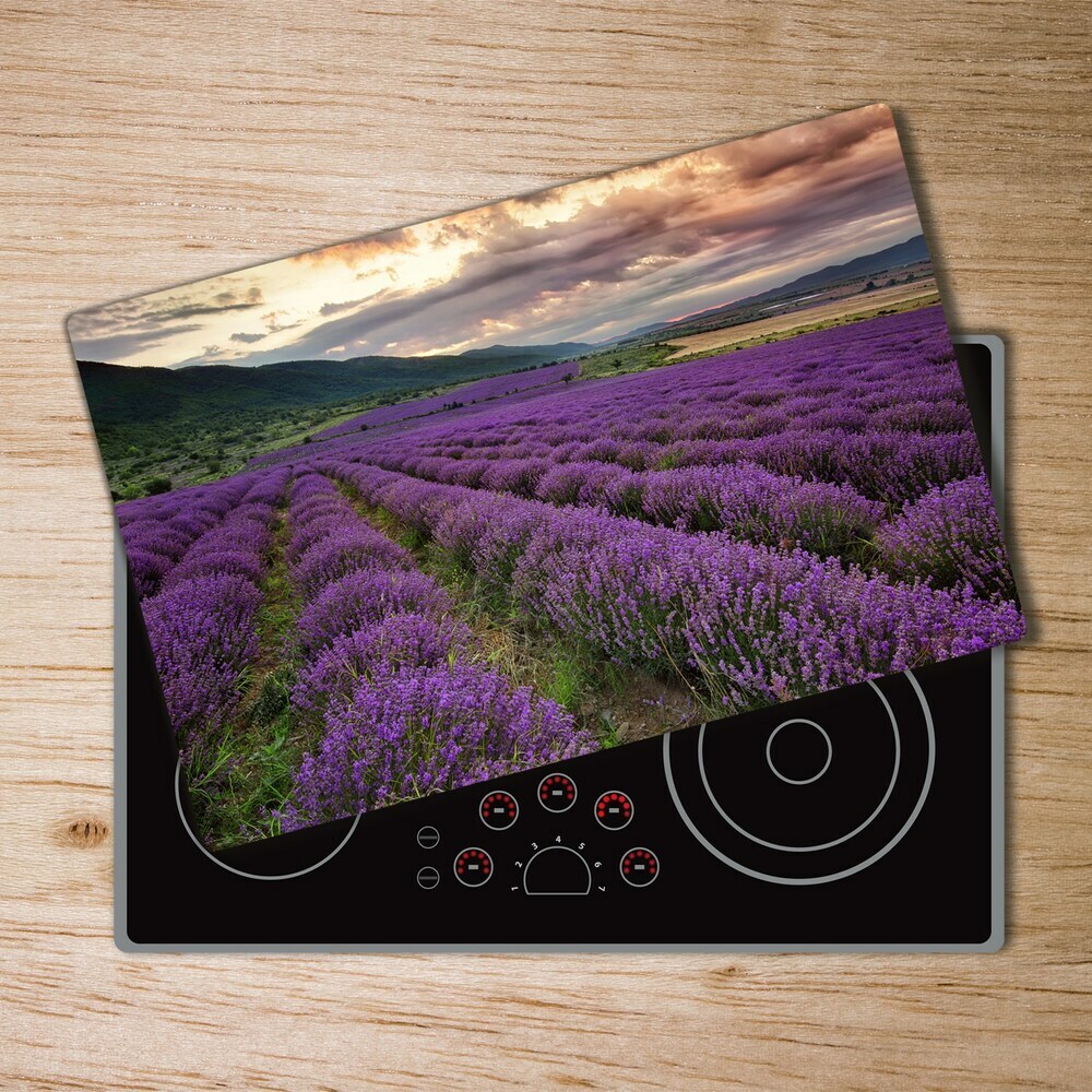 Chopping board glass Lavender field