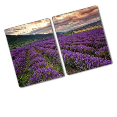 Chopping board glass Lavender field