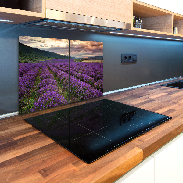 Chopping board glass Lavender field