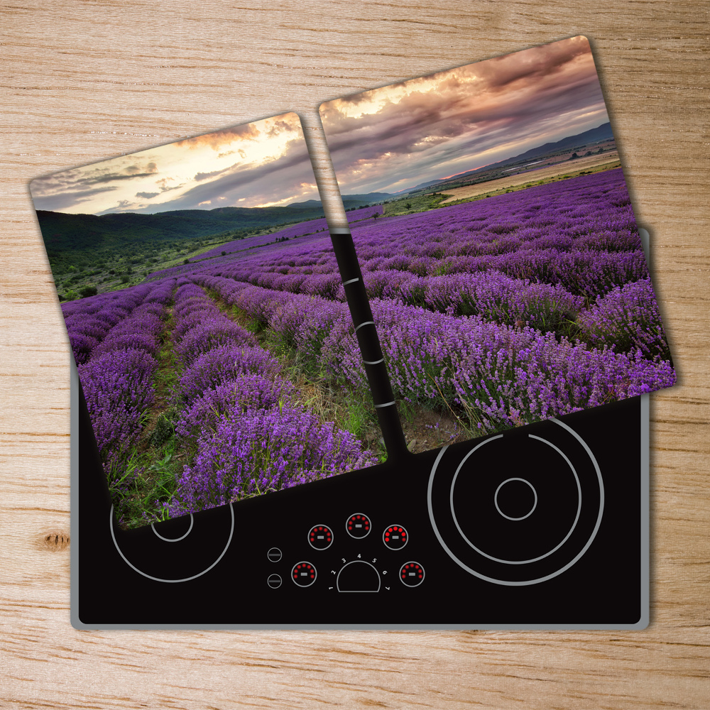 Chopping board glass Lavender field