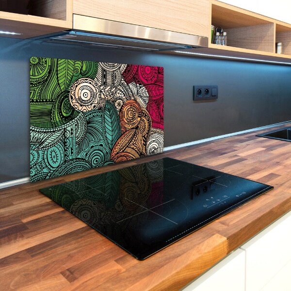 Chopping board glass Abstract feathers