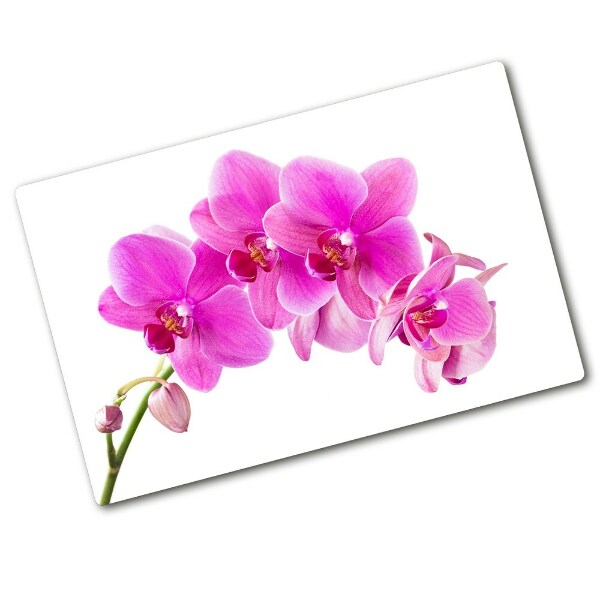 Glass chopping board Pink orchid