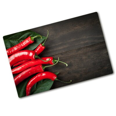 Chopping board glass Chilli peppers