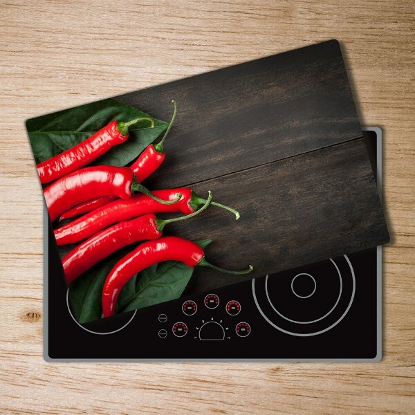 Chopping board glass Chilli peppers