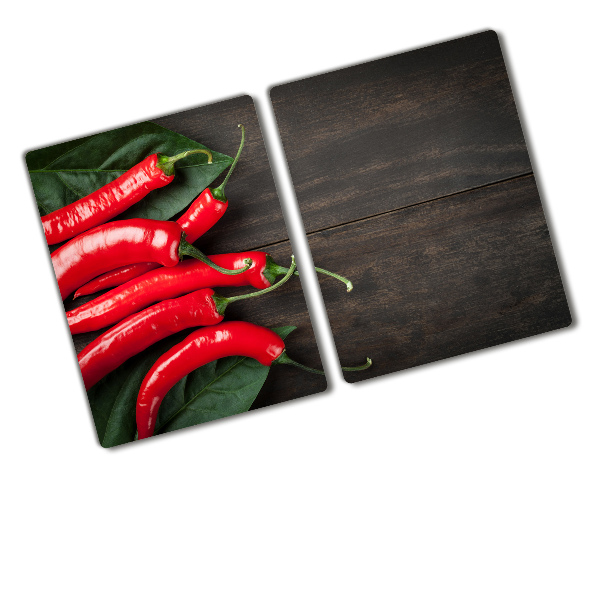 Chopping board glass Chilli peppers