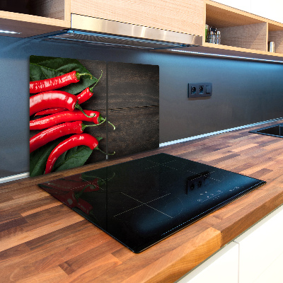 Chopping board glass Chilli peppers