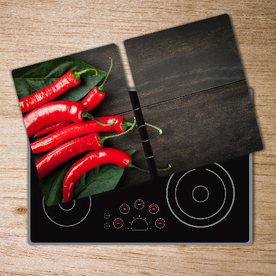 Chopping board glass Chilli peppers