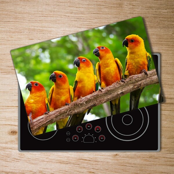 Chopping board Parrots on a branch