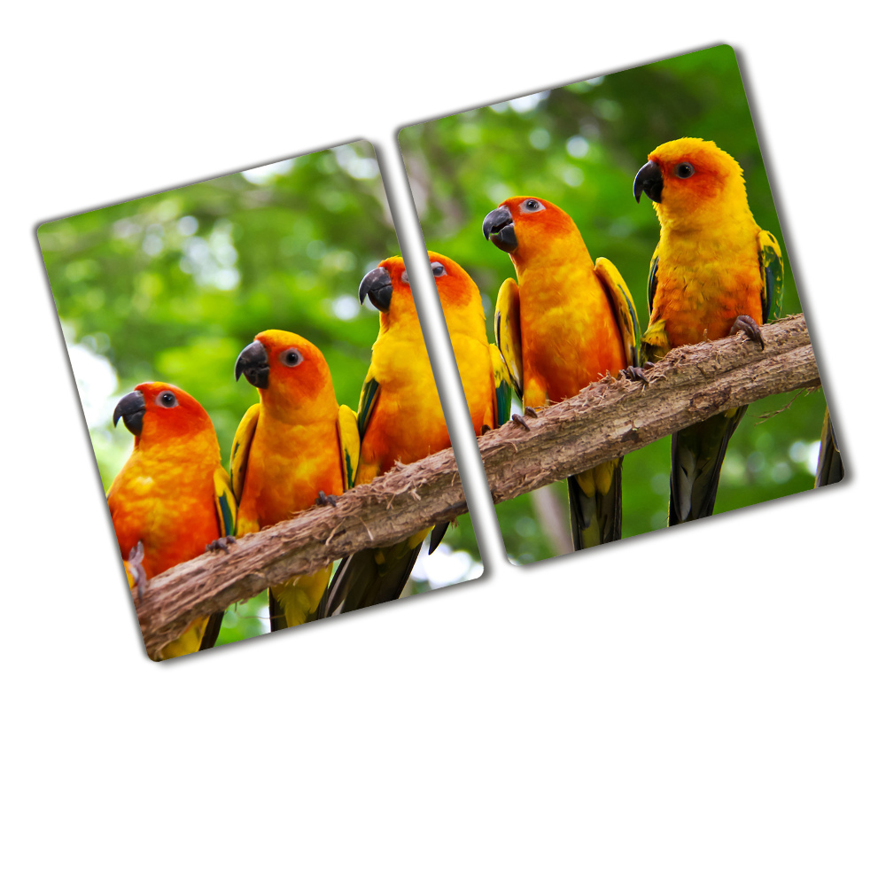 Chopping board Parrots on a branch