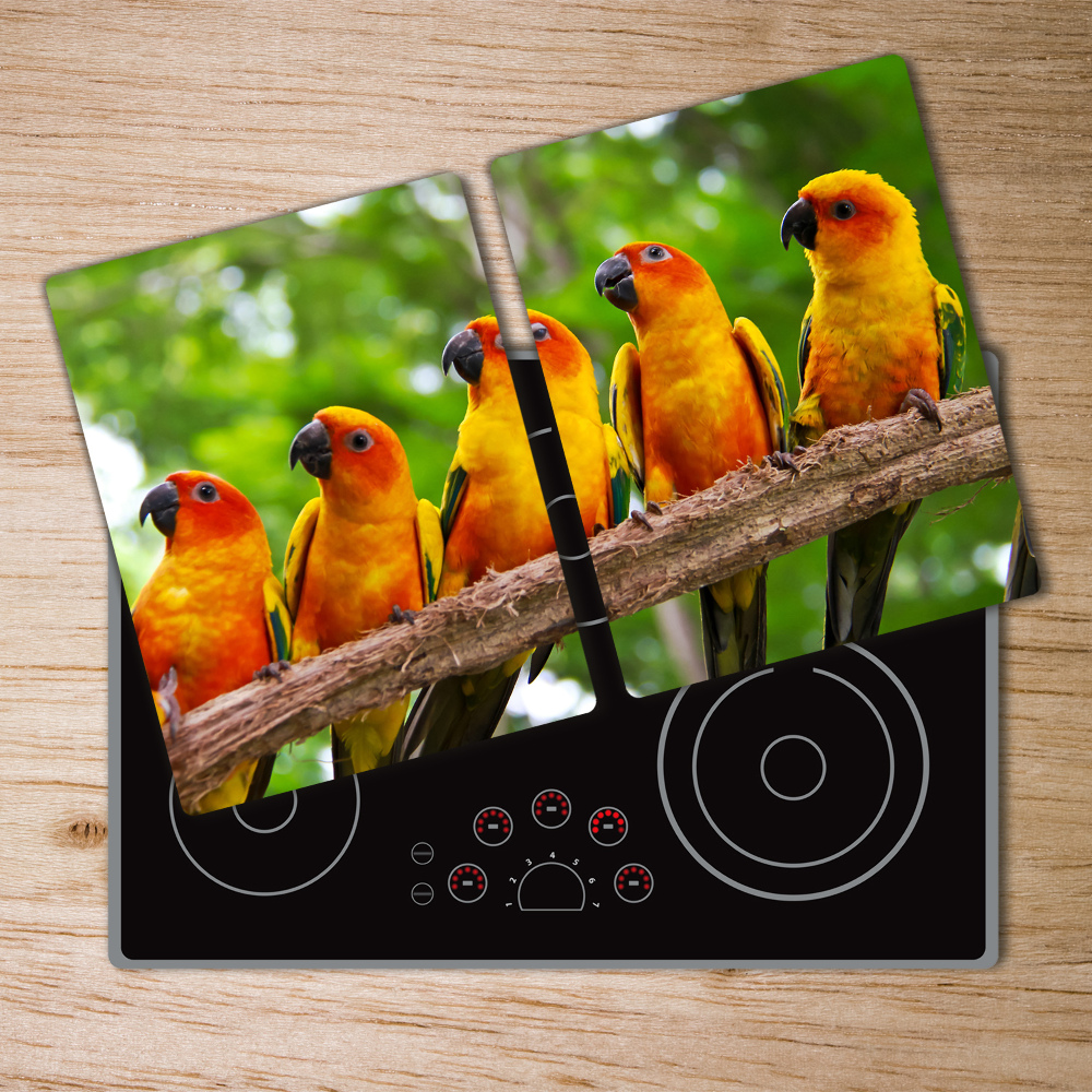 Chopping board Parrots on a branch