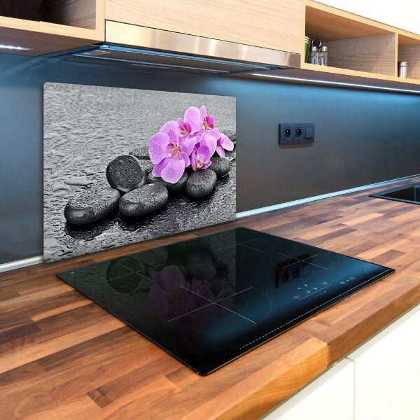 Chopping board glass Stones orchids