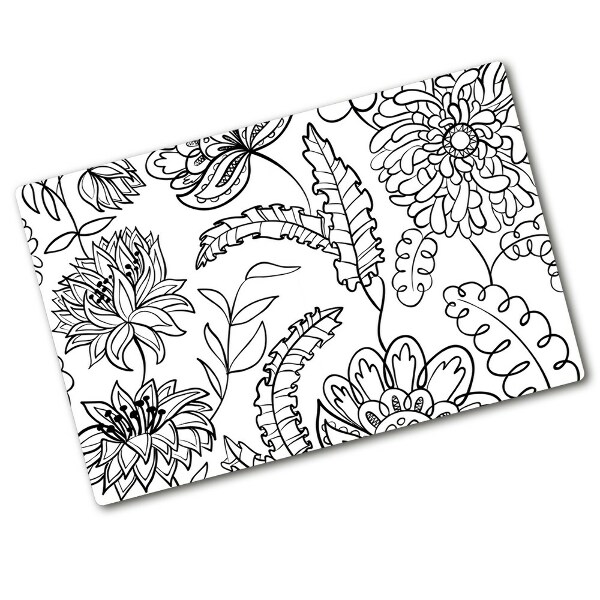 Chopping board glass Floral pattern