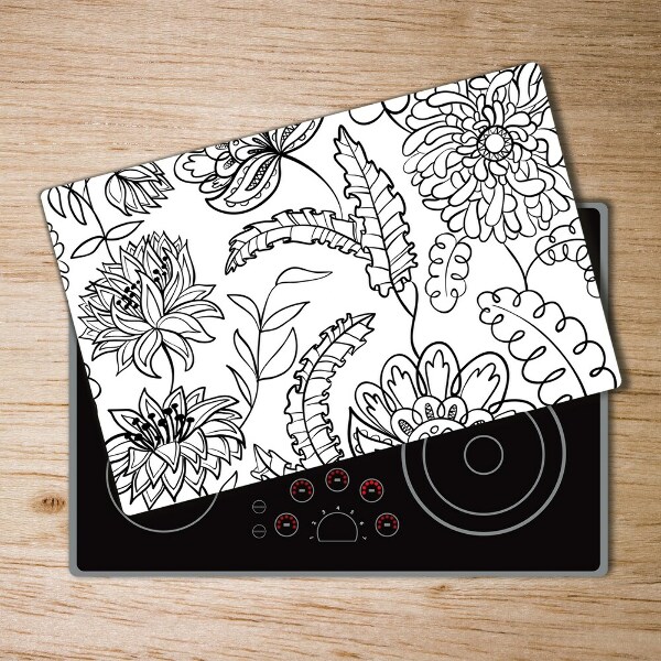 Chopping board glass Floral pattern