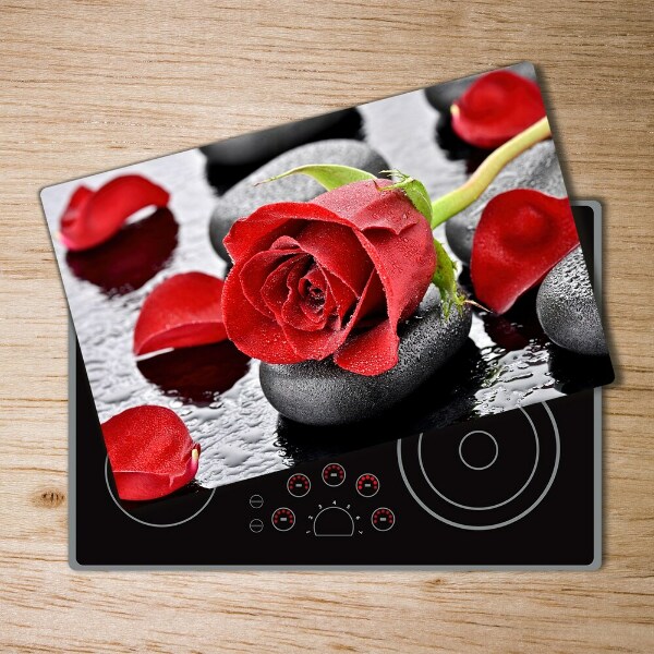 Chopping board glass Red rose