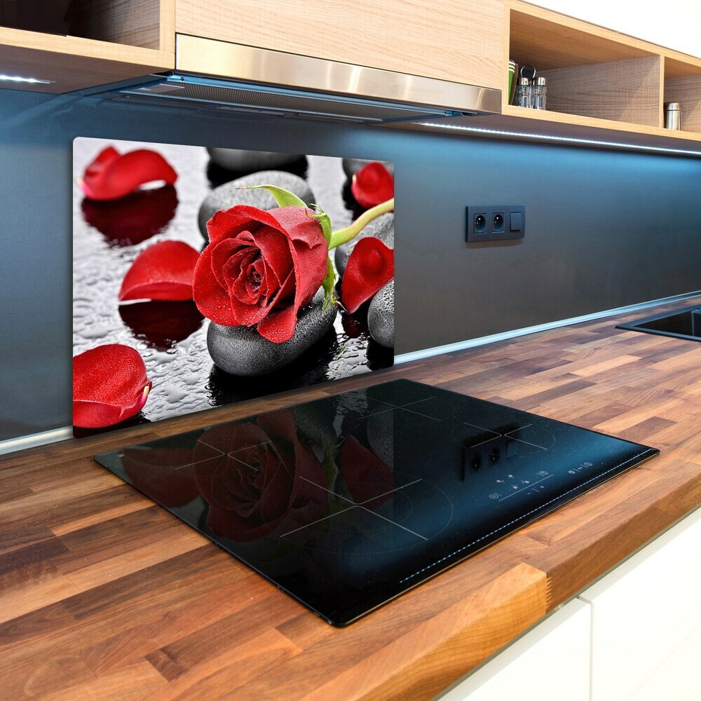 Chopping board glass Red rose