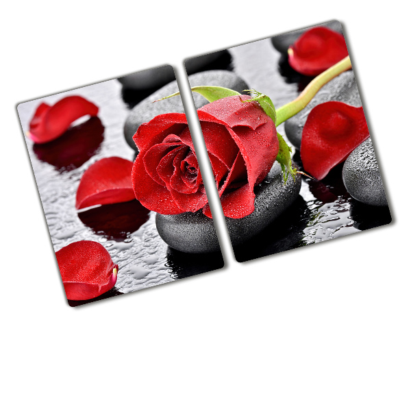 Chopping board glass Red rose