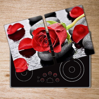 Chopping board glass Red rose