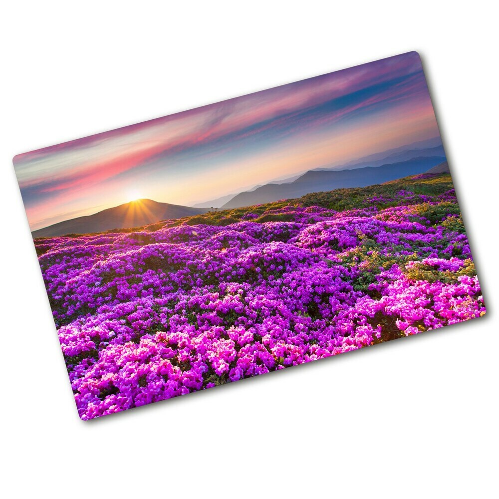 Glass chopping board Flowers in the mountains