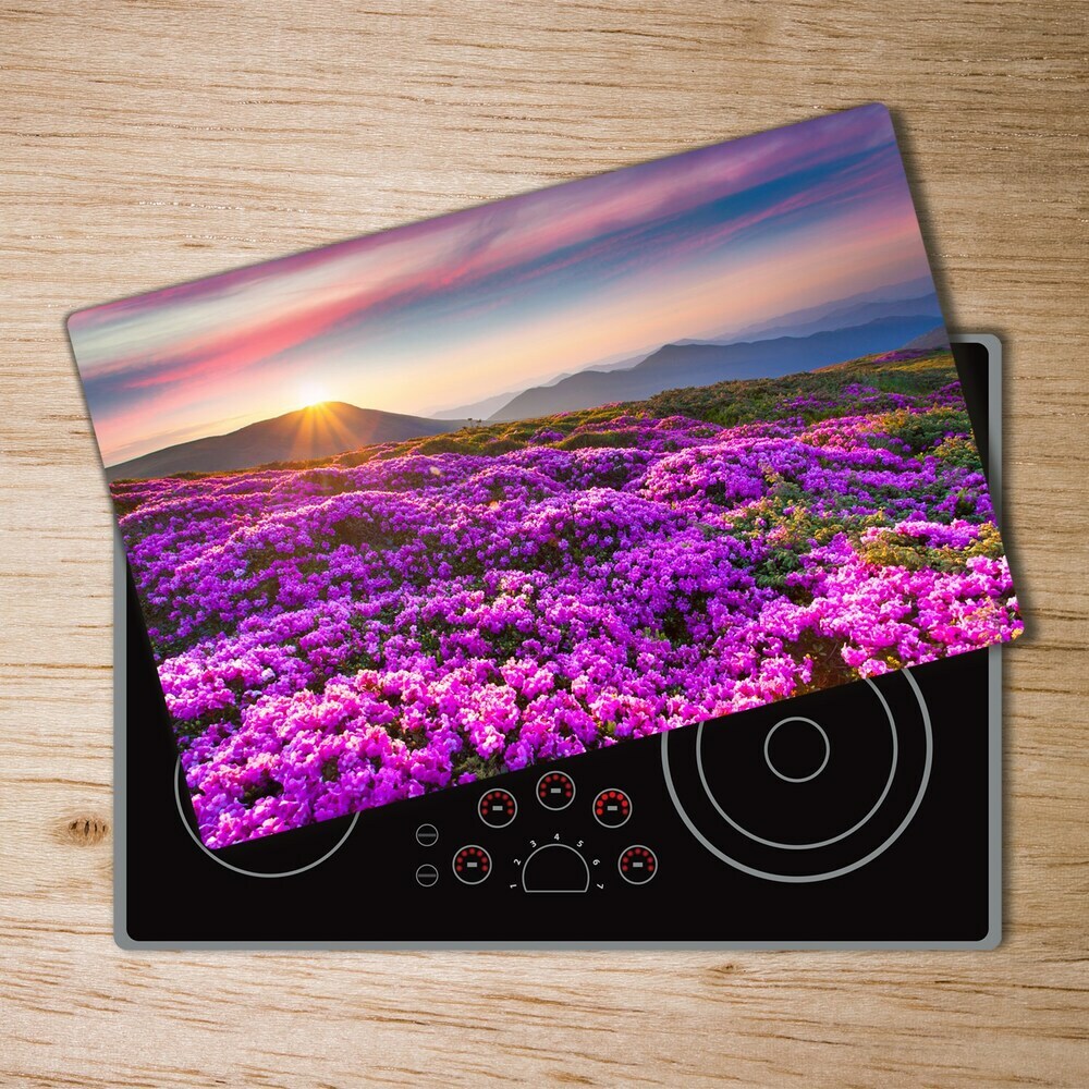 Glass chopping board Flowers in the mountains