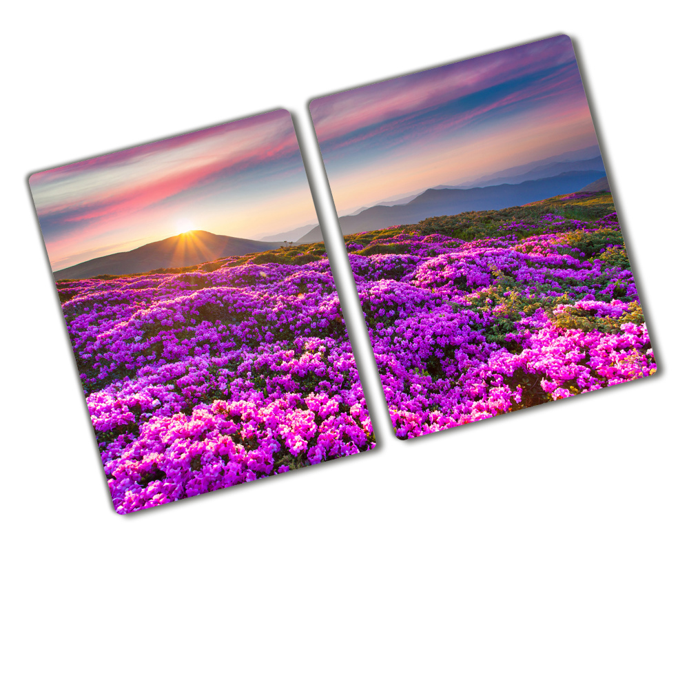 Glass chopping board Flowers in the mountains