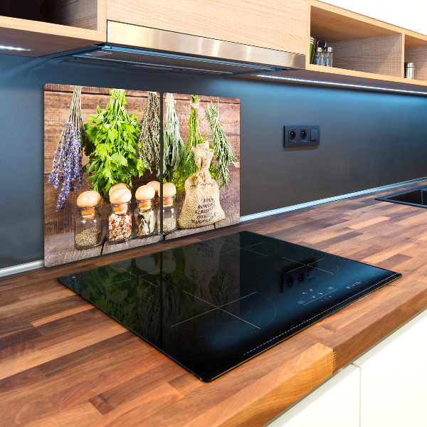 Chopping board glass Herbs on a string