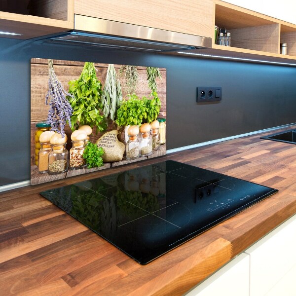 Chopping board glass Herbs on a string