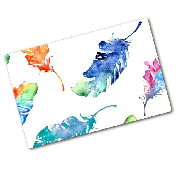 Chopping board Colorful feathers