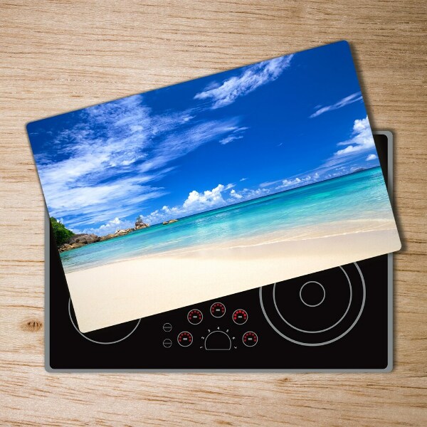 Chopping board glass Tropical beach