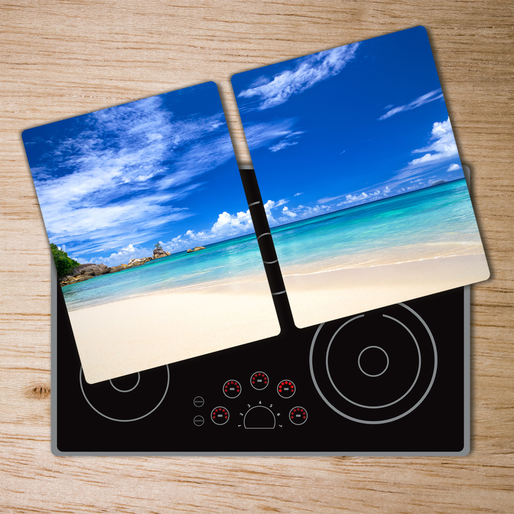 Chopping board glass Tropical beach