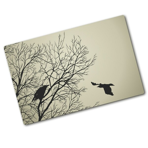 Glass chopping board Crows