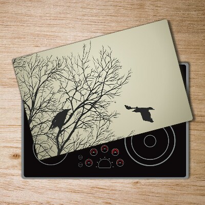 Glass chopping board Crows