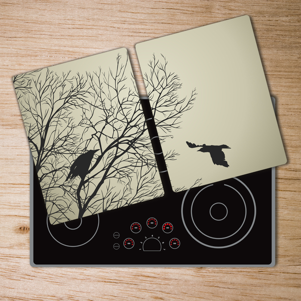 Glass chopping board Crows