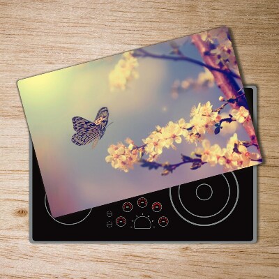 Chopping board Cherry flower and butterfly