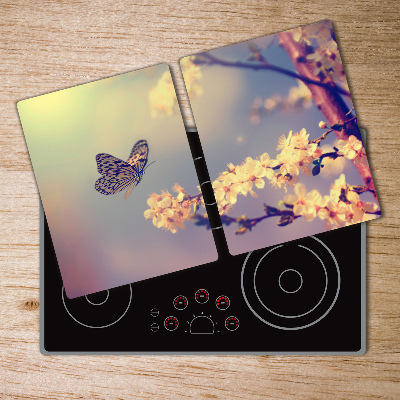 Chopping board Cherry flower and butterfly