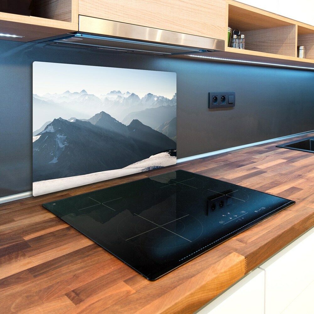 Chopping board glass Mountain peaks