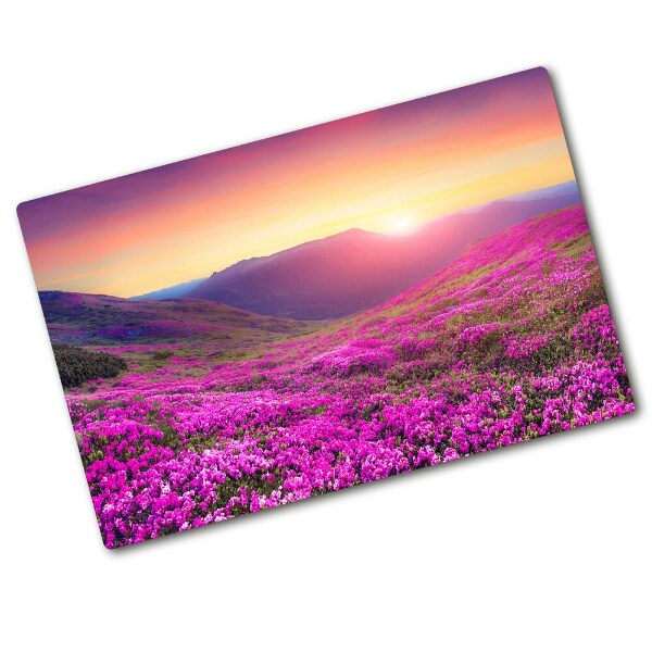 Chopping board glass Pink hills