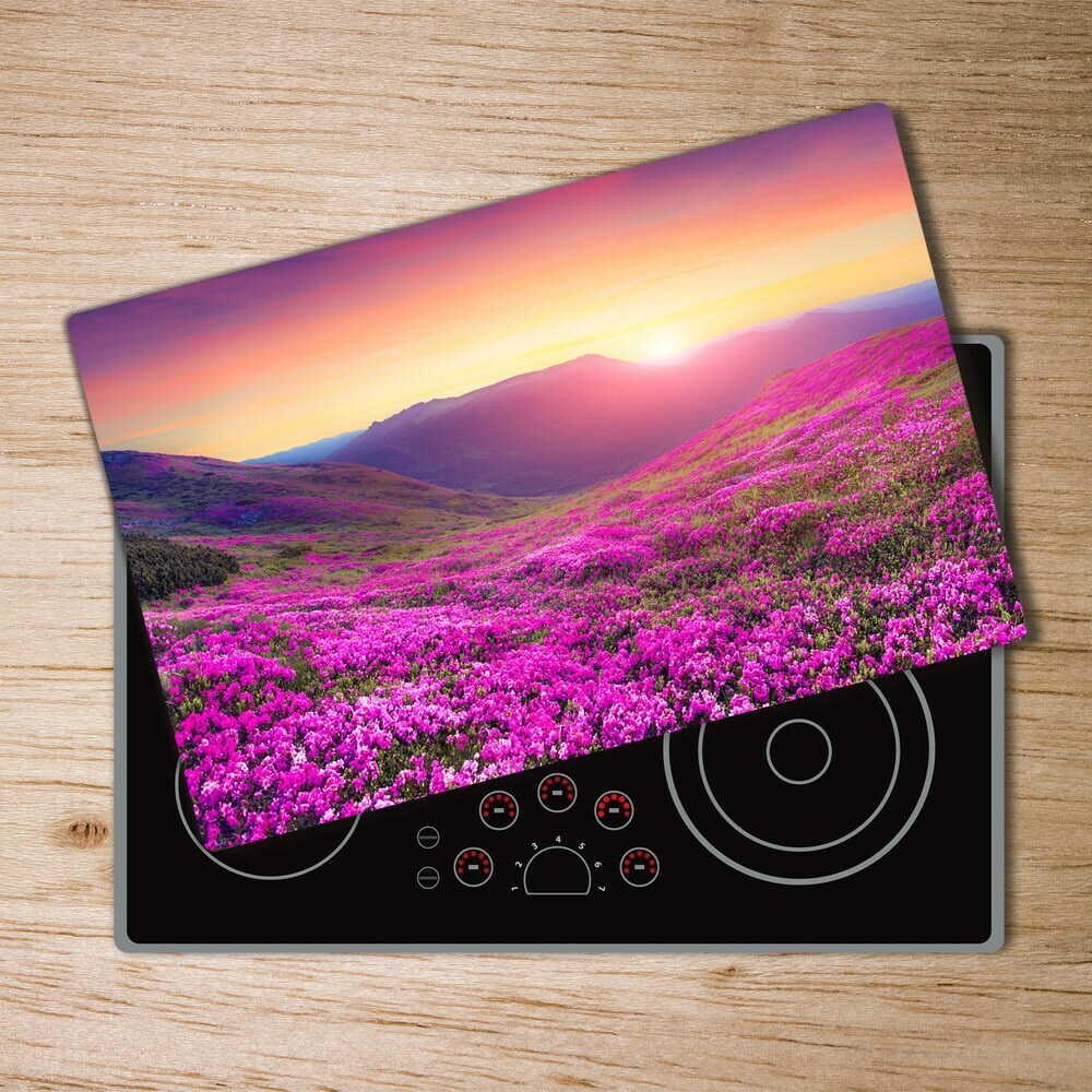 Chopping board glass Pink hills