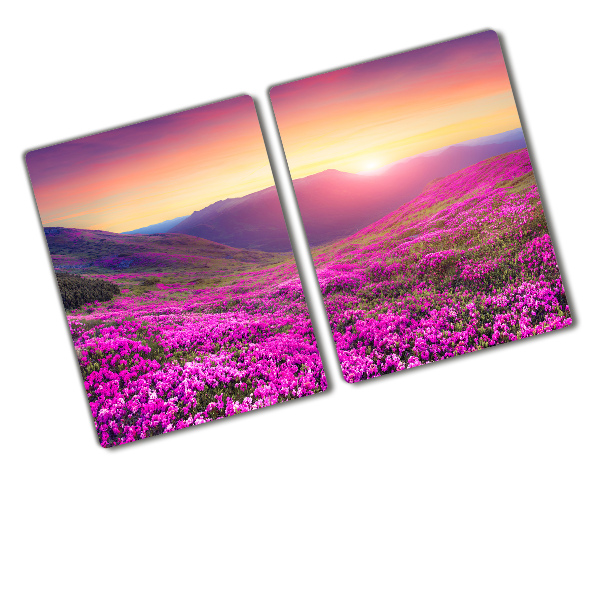 Chopping board glass Pink hills