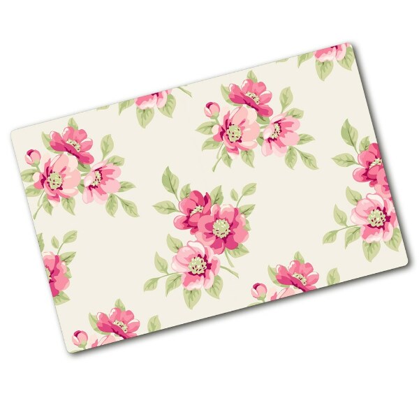 Glass chopping board Floral pattern