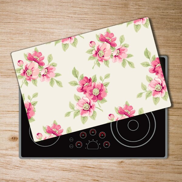 Glass chopping board Floral pattern