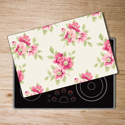 Glass chopping board Floral pattern