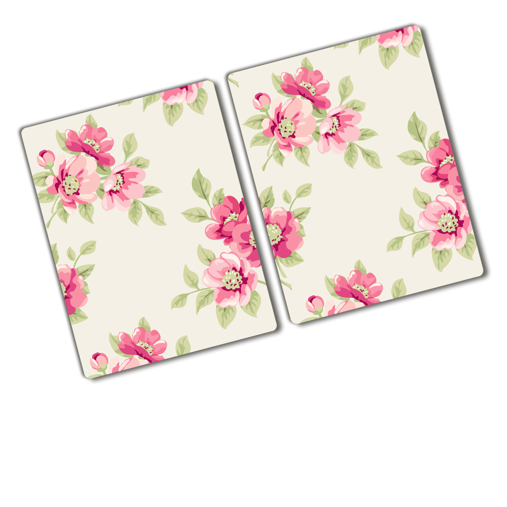 Glass chopping board Floral pattern