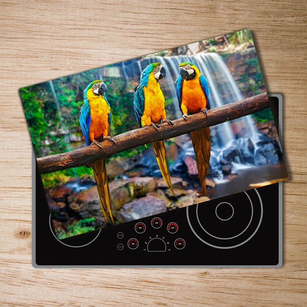 Chopping board Parrots on a branch