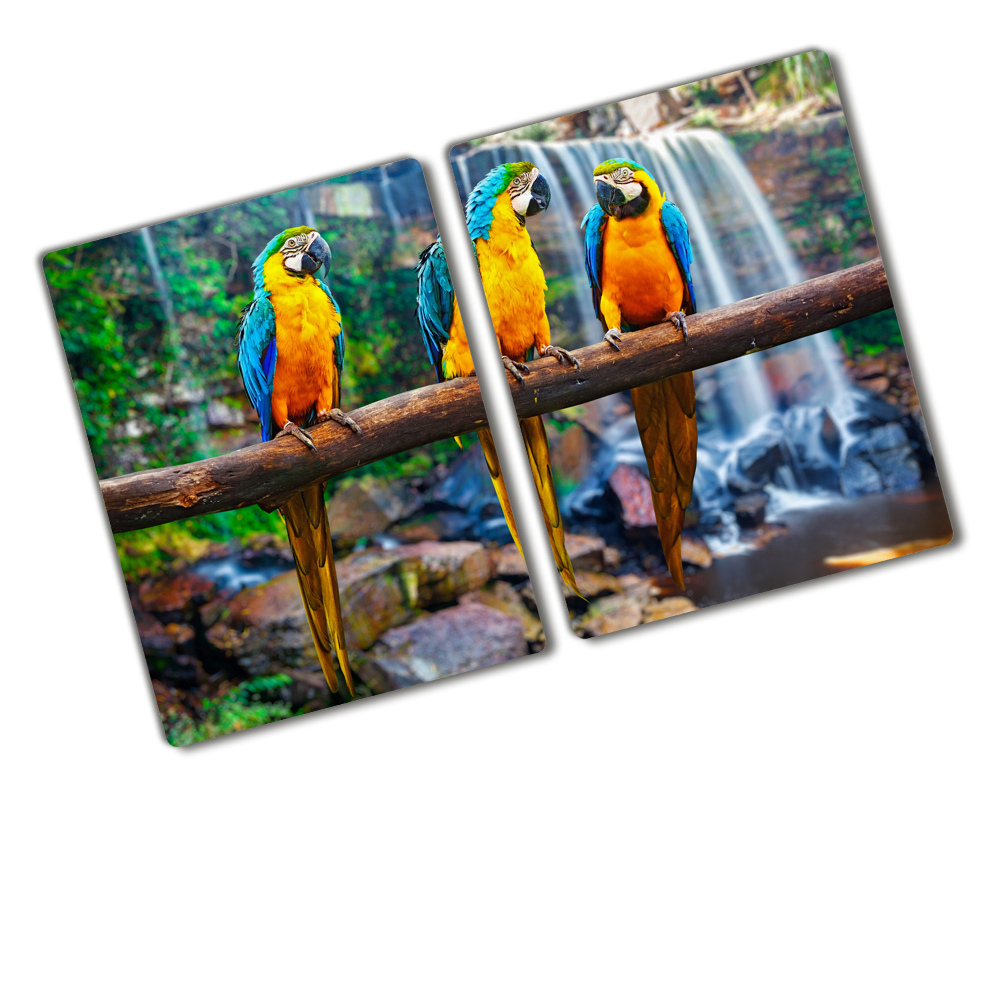 Chopping board Parrots on a branch