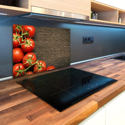 Chopping board glass Tomatoes on wood