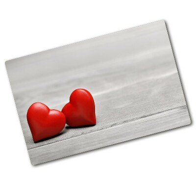 Chopping board Hearts on wood