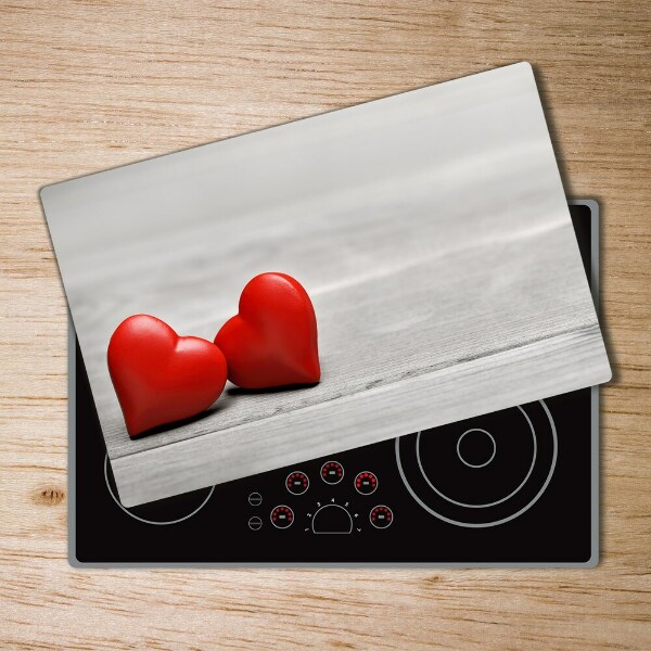 Chopping board Hearts on wood