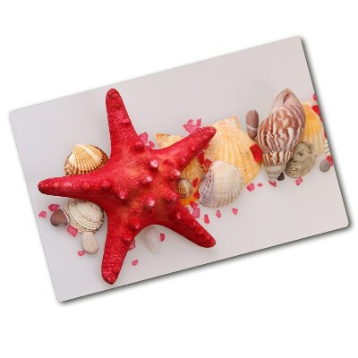 Chopping board Starfish and shells