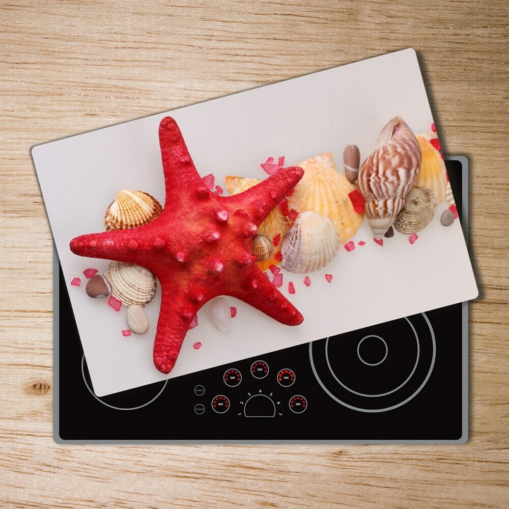 Chopping board Starfish and shells